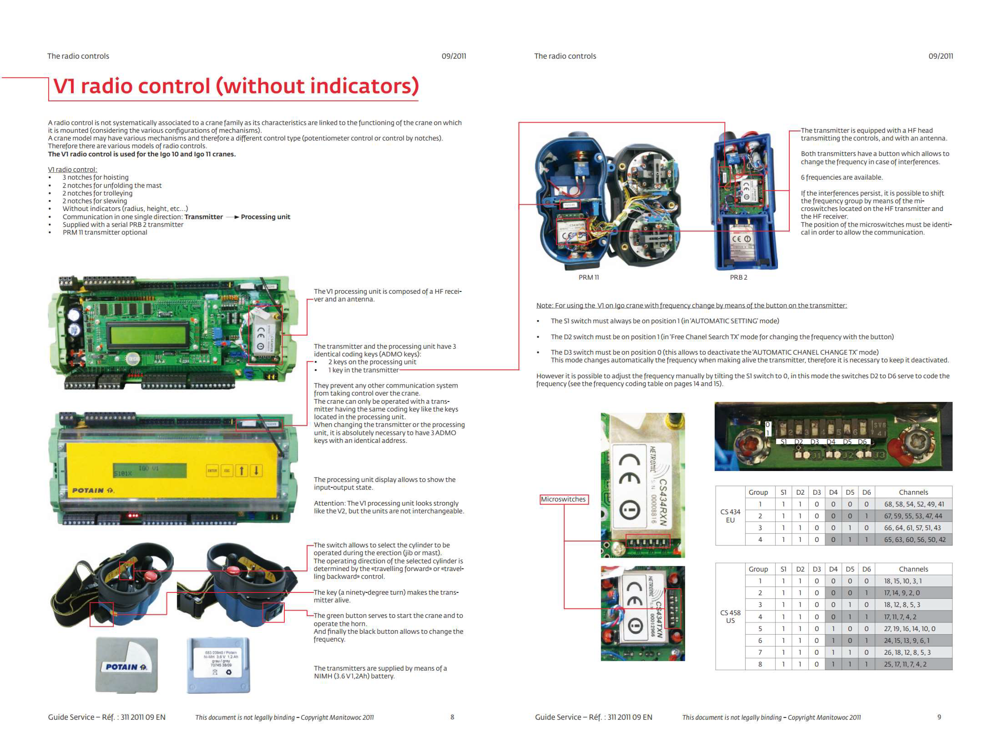 V3 Remote and receiver microswitch positions and location